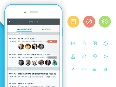 Persice - Mobile app application design event friends icons interface mobile social ui ux web