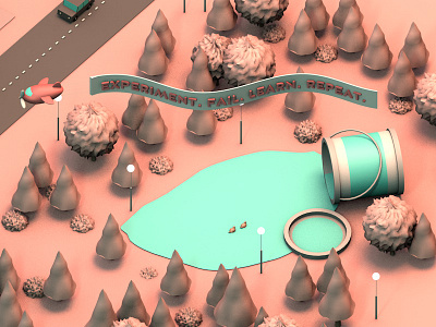 The City of Entrepreneurs [WIP] 3d city illustration pink