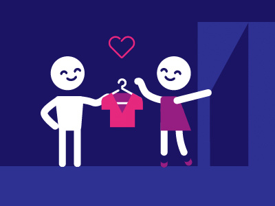 Store Love Story 2d character flat icons love pictos silhouettes stickman store