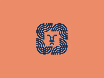 Lion animal beast face hair head king lion logo waves