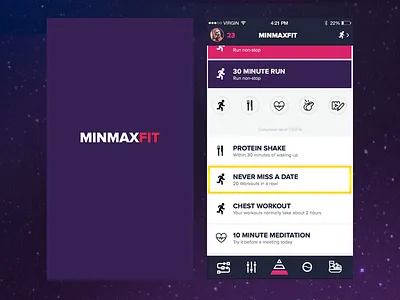 MinMaxFit application data exercise fitness mobile nerd timeline tracker workout