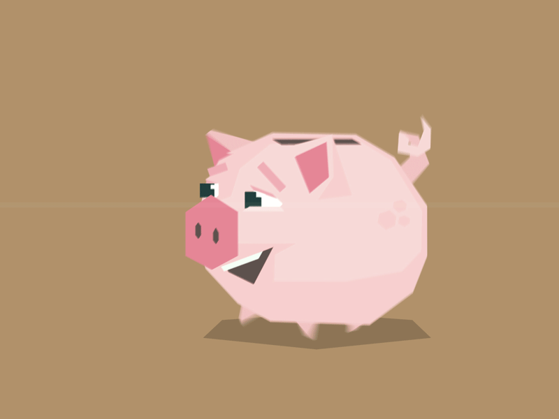 Run Piggybank Run bounce hexagon jumping loop pig piggybank running speed stylized