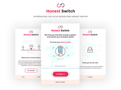 Honest Switch - UI/UX first shot icons illustrations mobile screen ui user experience user interface web design