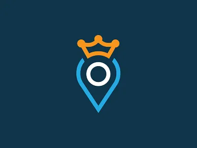 Travel Comparison Website Logo blue crown holiday king logo logomark mark marker pin symbol travel