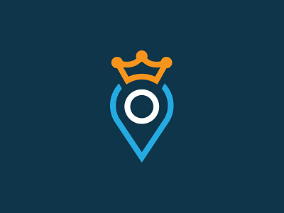 Travel Comparison Website Logo blue crown holiday king logo logomark mark marker pin symbol travel