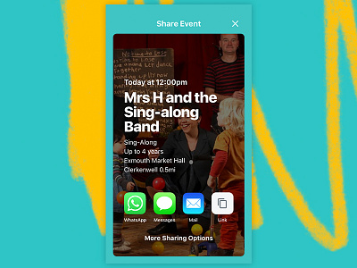 Hoop Share Action Sheet action app card event hoop ios modal options share sheet whatsapp