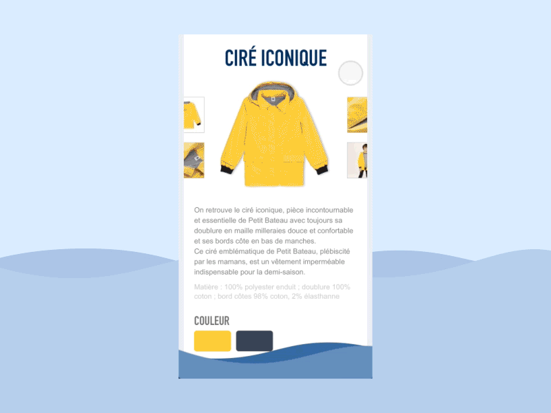 Petit Bateau Online Shop Checkout - DailyUI 002 animation checkout principle shop sketch ui ux