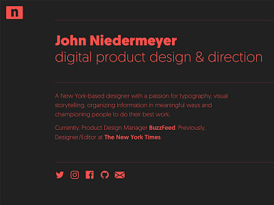 nieder.me portfolio front design portfolio typography