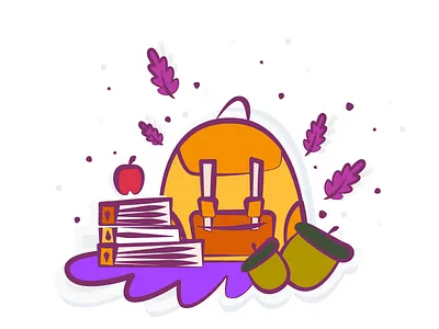 Back to School acorn apple autumn back to school backpack books fall leaves oak leaf