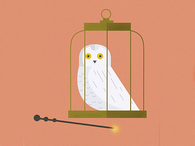 All Aboard design fan art harry potter hedwig hp illustration magic vector wand