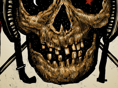 Skull helmet line moto sun vintage wip