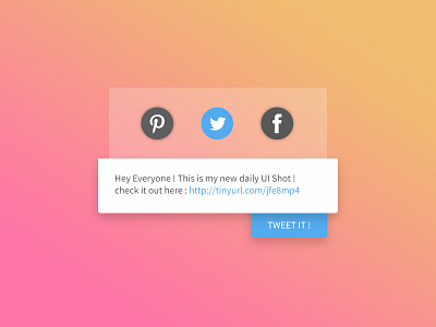 Daily UI 010 - Social Share 010 daily daily ui facebook pinterest share social twitter ui