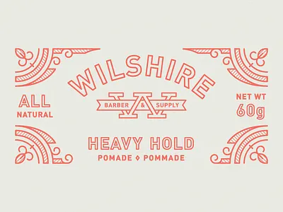 Wilshire Barber & Supply barber barbershop branding line work packaging pomade type