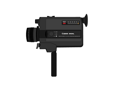 Super 8 310xl camera canon film illustrator retro super 8 vector vector art