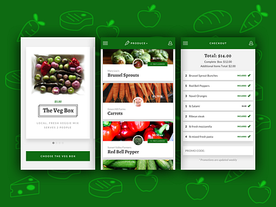 Veg Box Brief app design briefbox ui ux