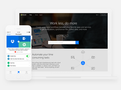 Microsoft Flow automation award brand card design flow iphone microsoft minimal responsive workflow