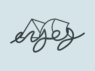 Enjoy the Ride 2 blue enjoy hand type illustrator mountains screen print vector waves