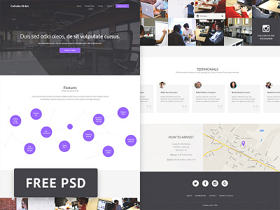 Collabo-Orbit - Coworking Free Psd Web Template free free psd freebie photoshop psd ui web design web template