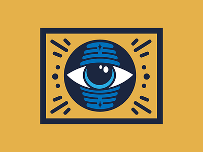 All Seeing Eye art blue character design eye gold icon illustration