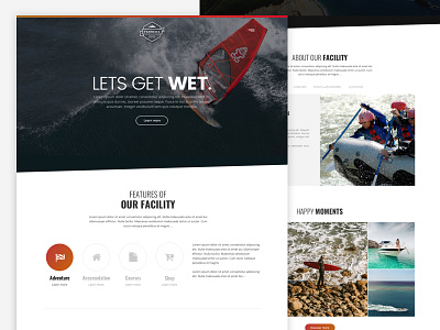 Farreus - Artbees Themes beach gradient jet ski orange rafting red scuba surfing ui ux water sports website