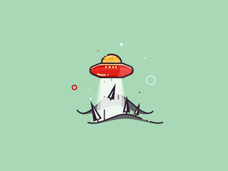 UFO outline illustration (animated version) 2d animation design flat forest icon illustration logo loop motion motion design motiondesign outline ufo