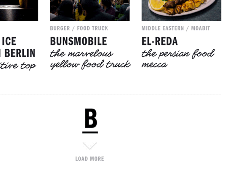 Load More Post blog food food blog gif load more loading type typeface ui website