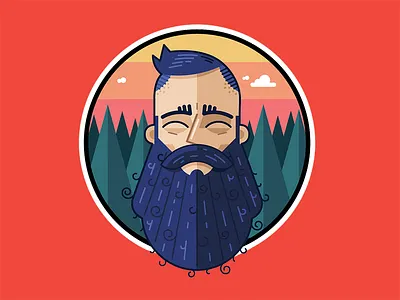 I would shave my beard, but it has grown attached to me badge beard forest hair happy hipster moustache sky trees viking