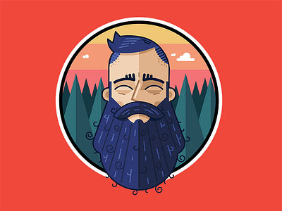 I would shave my beard, but it has grown attached to me badge beard forest hair happy hipster moustache sky trees viking