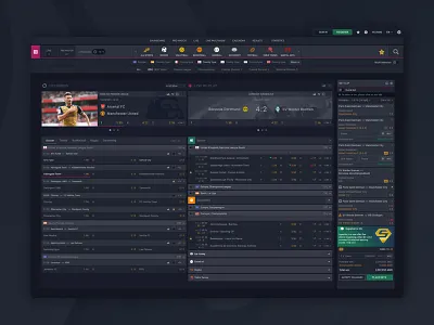Sportsbook website betting dashboard football gambling sport