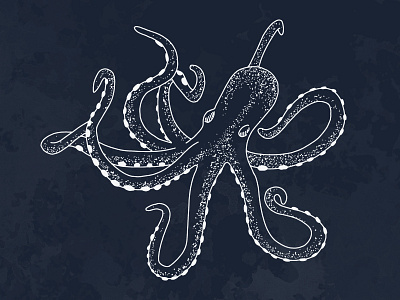 Octopus — Nautical Illustration illustration nautical ocean octopus sea stipple vector