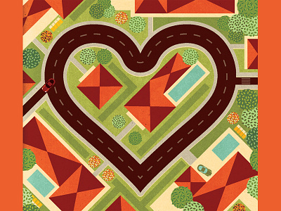 Real Estate design heart illustration info graphic infographics love real estate street suburbs textured textures urban