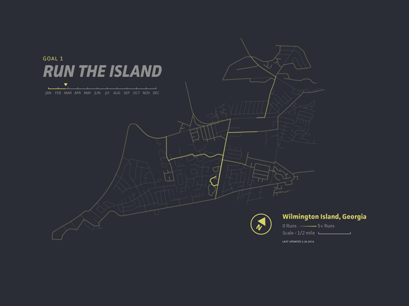 2016 Running Roads Goal Achieved! data exercise goals map running