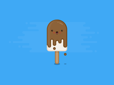 Ice Cream chocolate cute design dessert flat food ice cream icon illustration popsicle sweet