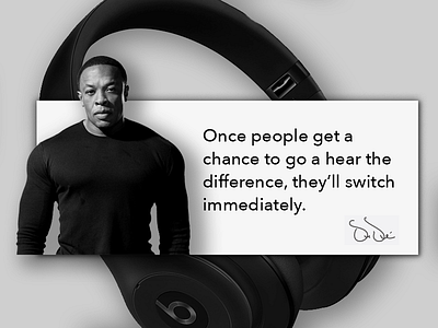 Testimonial - Day 039 #dailyui 039 39 beats dailyui digital dr dre headphones testimonial ui ux web