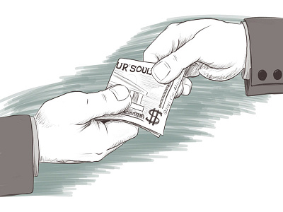 The Real Cost of Selling Out blog cover digital inks illustration madewithmischief mischief app selling out