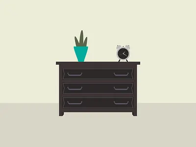 A Dresser art colors design dresser flat icon illustration room vector