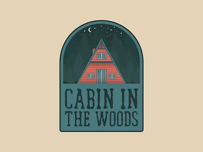 Cabin In The Woods badge cabin illustration illustrator. woods