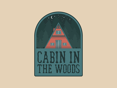 Cabin In The Woods badge cabin illustration illustrator. woods