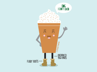 Basic PSL autumn basic beverage fall illustration illustrator latte pumpkin spice latte vector