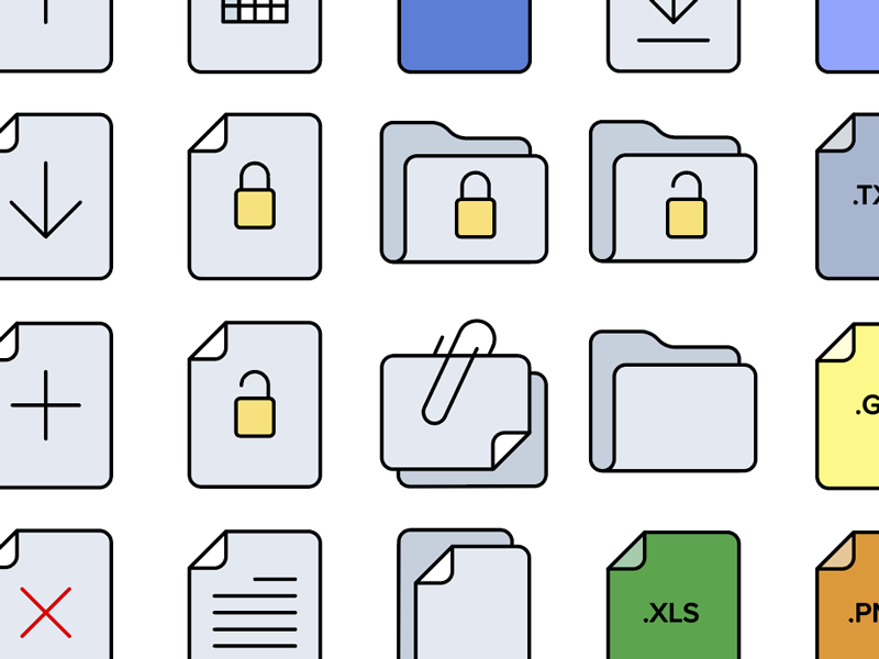 Example of 20 Clean Icons For UI/Web/App