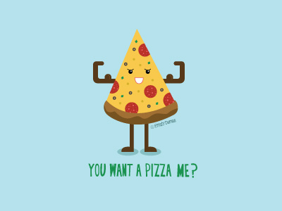 You Want a Pizza Me? cartoon funny humor illustration illustrator pizza pun vector