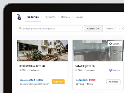 RadPad Dashboard for Landlords dashboard radpad ui web