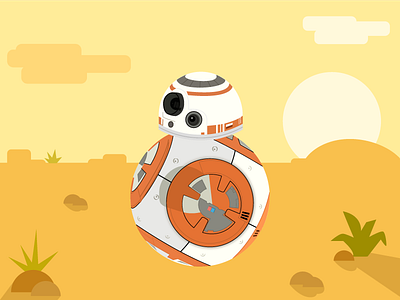 Star Wars BB-8 art bb8 character colors design flat icon illustration robot star vector wats