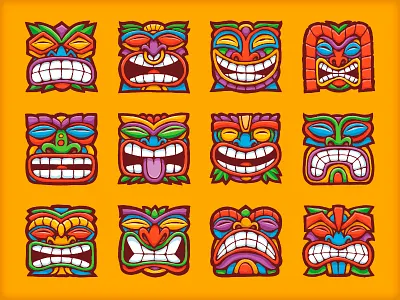 Mahalo iOSX Sticker Set icons ios native stickers tiki vonster