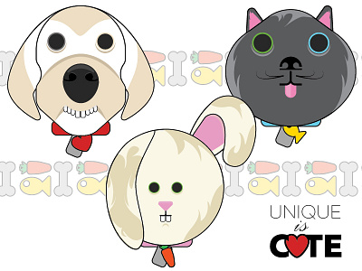 Unique is Cute bone bunny carrot cat cute dog fish heart rabbit unique