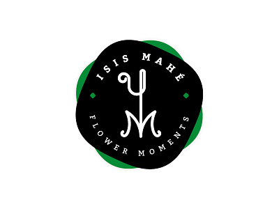 flower shop logo black branding flower green identity logo shop stamp