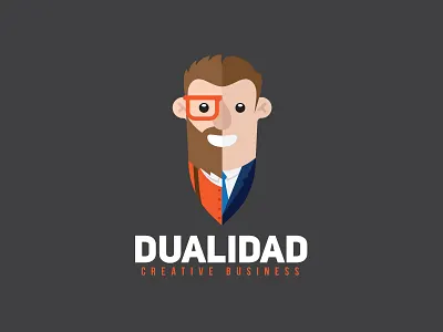 Duality business corporate creative dual duality flat formal logo scredeck suit