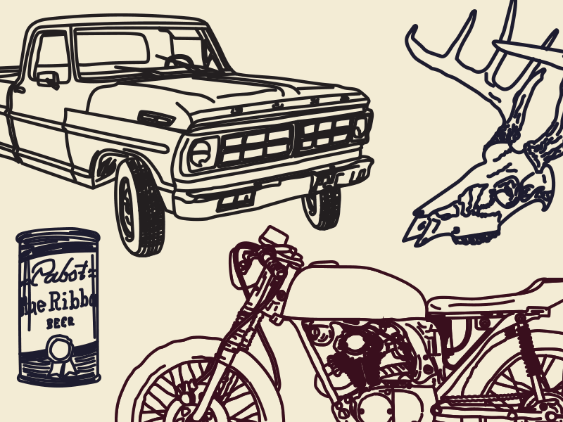 Glory Days Complimentary Illustrations americana glory days hand drawn illustrations marker motorcycle vintage