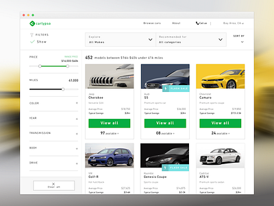 Browse Beta browse carlypso cars ux web