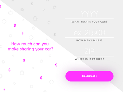 Daily UI :: 004 :: Calculator calculator car carsharing dailyui form input ui
